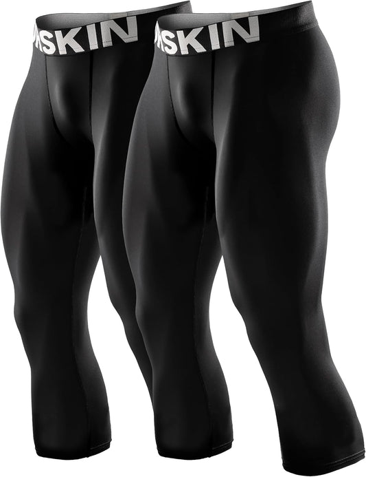 3, 2 or 1 Pack Men’S 3/4 Compression Pants Tights Leggings Shorts Sports Athletic Baselayer Running Workout Active - WORLD TIME VISITS