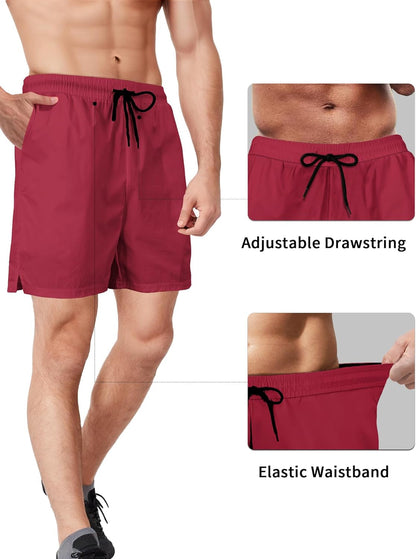 2 Pack Mens Athletic Shorts 5 Inch Inseam Workout Gym Running Shorts for Men Quick Dry Lightweight Summer Shorts - WORLD TIME VISITS