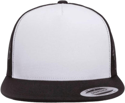 Yupoong 5-Panel YP Classic Trucker Cap | High Profile Flat Visor Snapback | OSFM | Bulk Packs Available