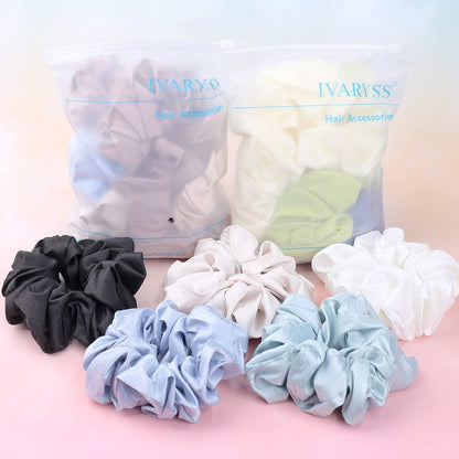 Extra Large Scrunchies for Women'S Hair, Premium Satin Soft Jumbo Scrunchy, XL 6 Inch Big Elastic Thick Band Hair Accessories, 4 Pack, Dots