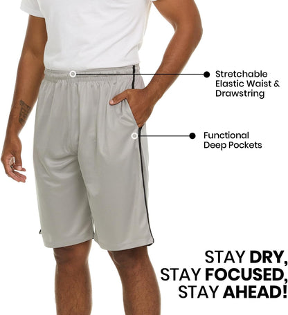 4 Pack: Men'S Dry-Fit Sweat Resistant Active Athletic Performance Shorts - WORLD TIME VISITS