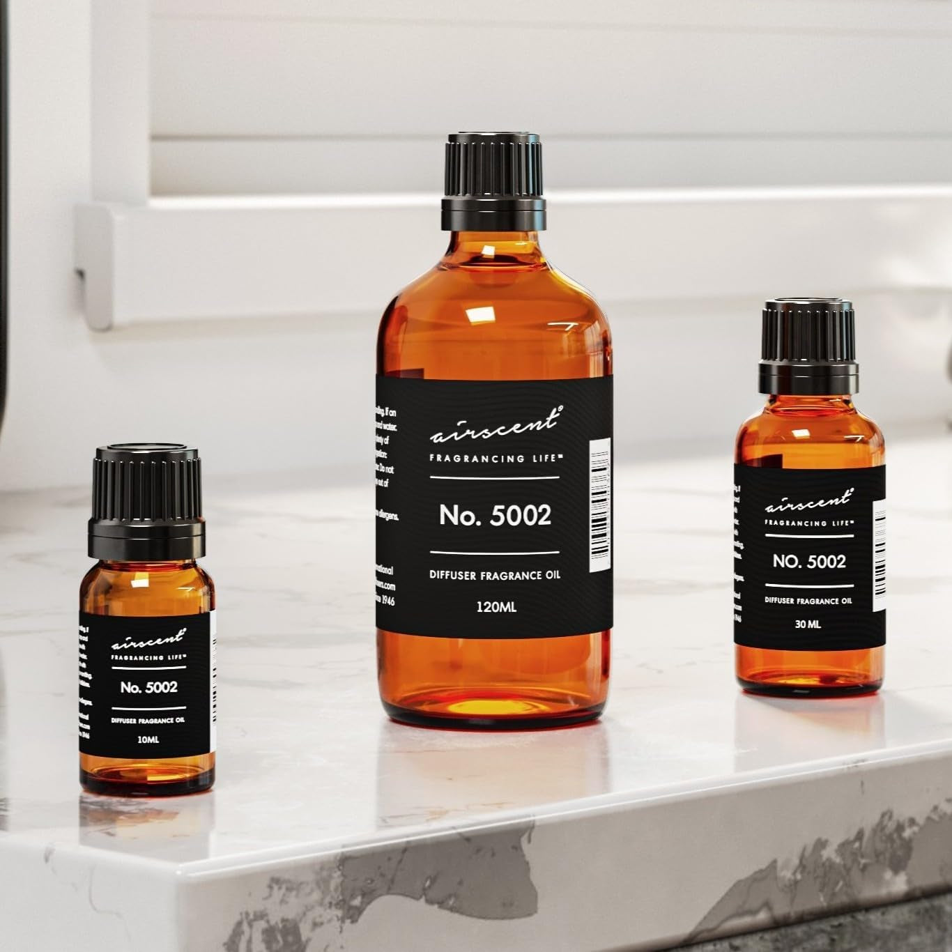 Airscent Creed-Aventus-Inspired Diffuser Oil - No. 5002 Perfume Dupe - Premium Fragrance Oil Blend for Ultrasonic and Waterless Diffusers and Crafting - 30 Ml, 1 Fl Oz Glass Bottle with Dropper