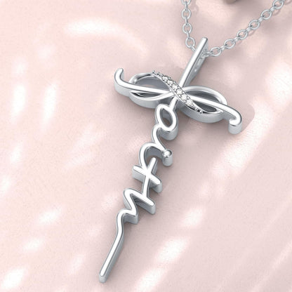 Diamond Faith Cross Necklace for Women 925 Sterling Silver Infinity Faith Pendant with Lab Grown Diamond Jewelry Gifts for Her