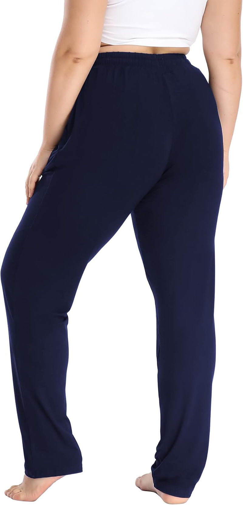 Women'S plus Size Comfy Lounge Pants Active Yoga Sweatpants Casual Stretchy Jogger Pants with Pockets Drawstring