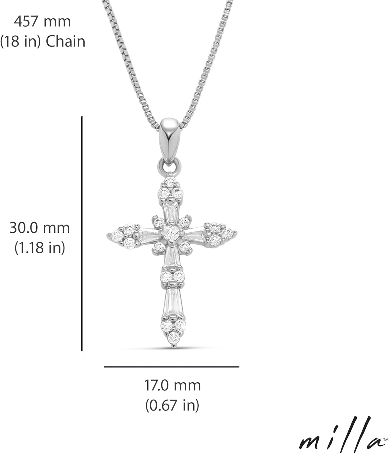 14K Gold Plated Cross Necklace for Women, Silver Cross Necklaces for Women, 18 Inches Chain with Cross Pendant