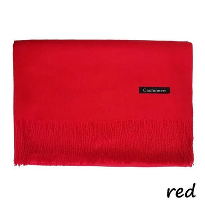 200X*70Cm Fashion Solid Color Women Scarf Winter Hijabs Tassels Long Lady Shawls Cashmere like Pashmina Hijabs Scarves Wraps