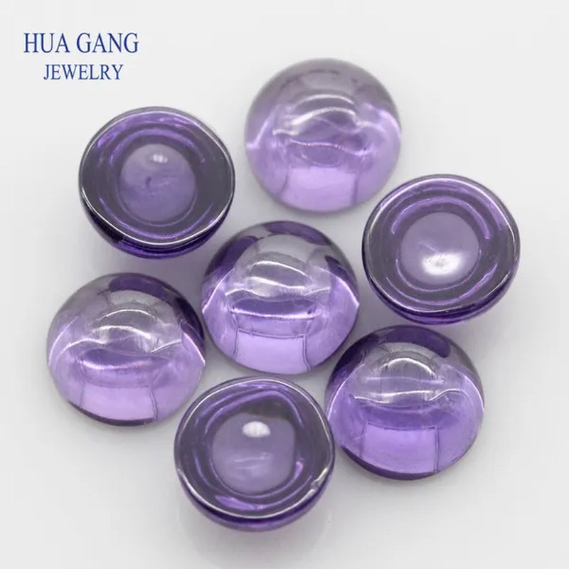 200Pcs/Lot Purple Cubic Zirconia Stone round Shape Cabochon Cut Flat Back Loose CZ Stone Synthetic Gems for Jewelry 4Mm 6Mm