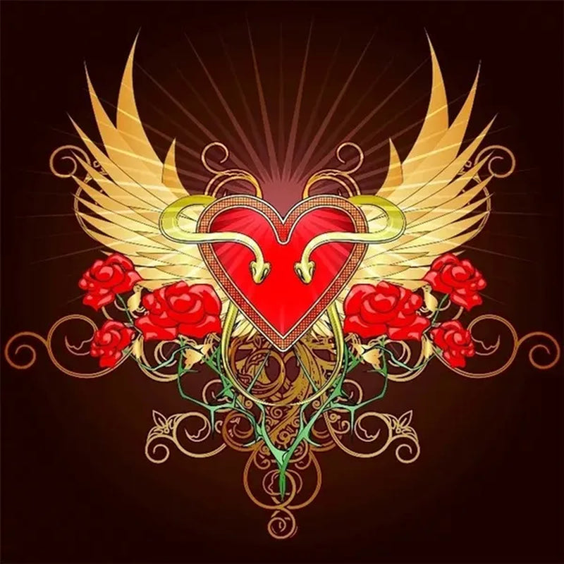 DIY 5D Diamond Painting Heart Full Drill with Number Kits Home Decor Wall Painting the Gift Arts and Crafts for Adults,Teenagers,The Old