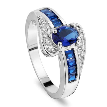 Blue Sapphire Women Men Engagement Rings Jewelry Size 7.8.9 10