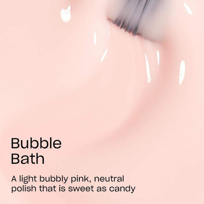 Nail Lacquer Bubble Bath | Sheer Nude Pink Crème Chip Resistant Nail Polish | Vegan, Fast Drying, Streak Free
