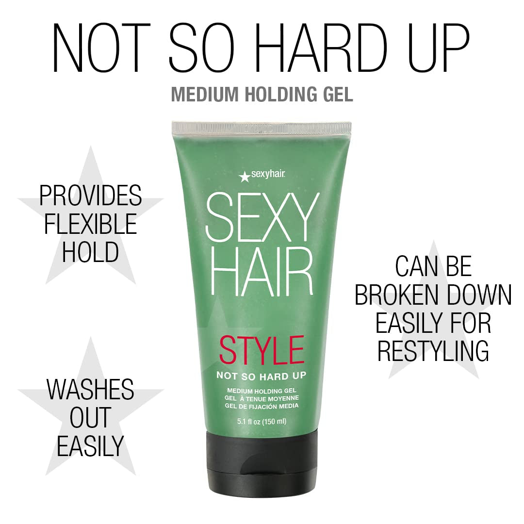 Style Not so Hard up Medium Holding Gel, 5.1 Oz | Flexible Formula | Allows for Re-Styling | All Hair Types