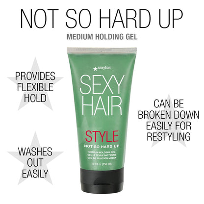 Style Not so Hard up Medium Holding Gel, 5.1 Oz | Flexible Formula | Allows for Re-Styling | All Hair Types