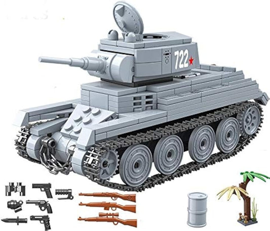 Military Themed WW2 Building Blocks Tank Sets for World War 2 Brick Building Enthusiats (BT-7 Tank)
