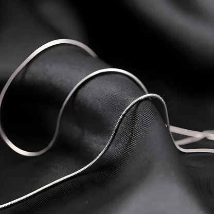 Men & Women'S 925 Sterling Silver Snake Chain Necklace 1Mm 16-30Inch