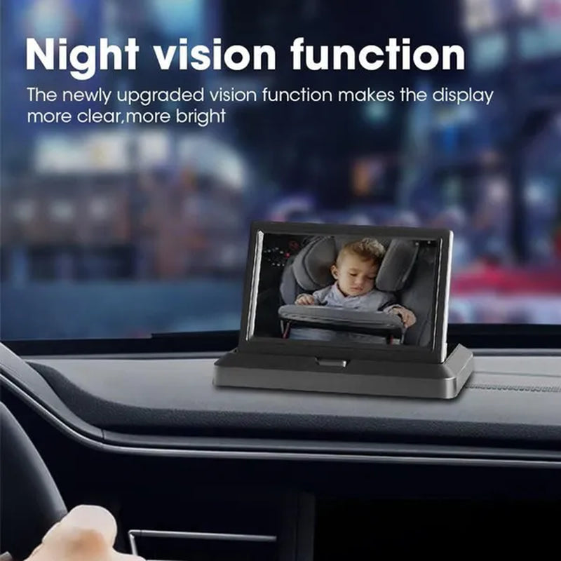 5 Inch TFT LCD Car Reverse Monitor with 12 LED Car Rear View Camera Foldable Car Monitor Display Parking System