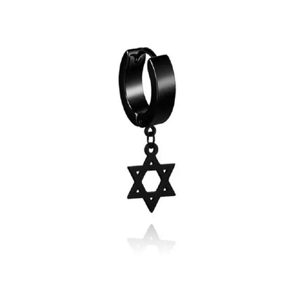 Stainless Steel Cross Ear Studs Black Sliver Earrings Ear Ring Jewelry Decoration Black Tassels Cross Unisex Hip Hop Rock Style for Women and Men 4 Styles