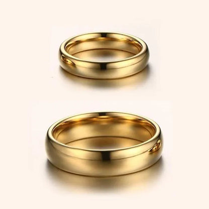 Couple Ring Simple Fashion Style Fine Jewelry Fashion Luxury Golden Engagement Wedding Ring Anniversary Gift Men and Women Ring