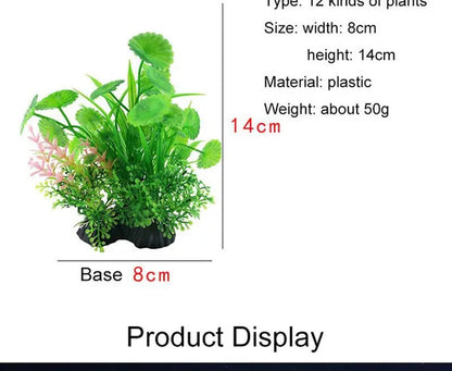 Fashion Luxury 14Cm Plants Plastic Simulation Artificial Plants Aquarium Water Ornament Fish Tank Grass Decoration