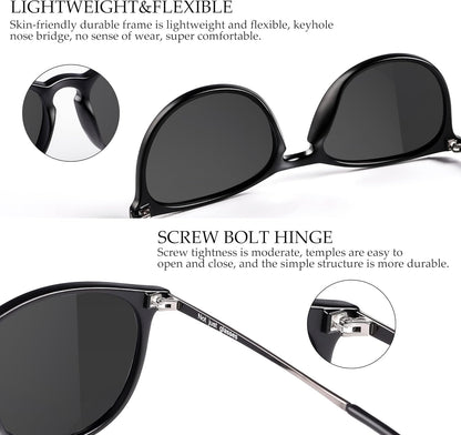 Vintage round Polarized Sunglasses for Women Men Classic Retro Trendy Designer Style Sun Glasses UV400 Protection