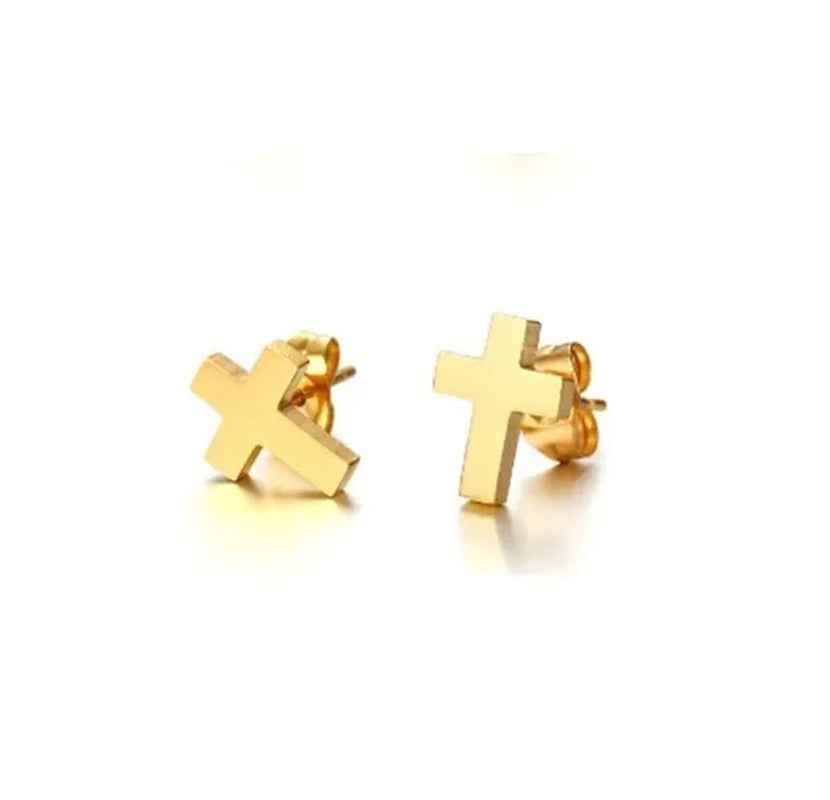 Delysia King Men'S Cross Stud Earrings