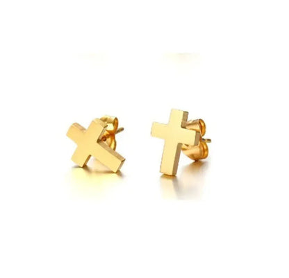 Delysia King Men'S Cross Stud Earrings
