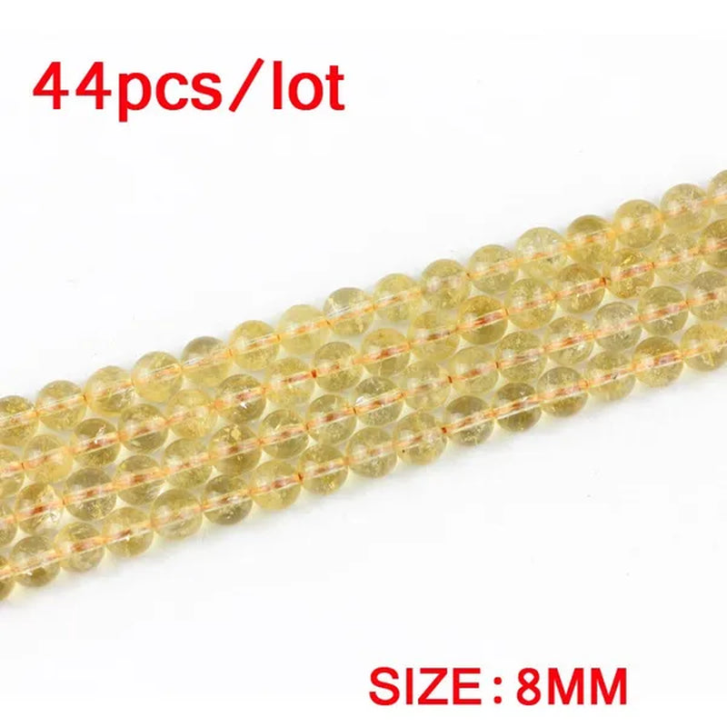 Citrine Beads Natural Crystal Stone Top Quality Yellow Creastly Round Loose Beads Ball 4/6/8/10/12MM Jewelry Bracelet Making DIY
