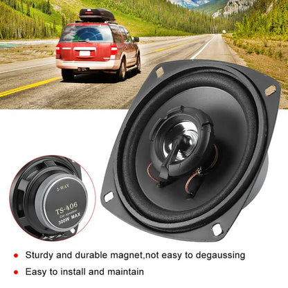 4In 12V 300W Coaxial Speaker Stereo Music High Sensitivity Hifi Loudspeaker for Car Audio System Omr