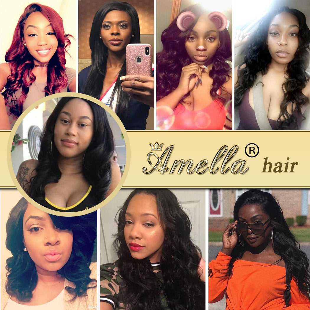 Hair 100% Unprocessed Virgin Brazilian Human Hair Brazilian Body Wave 3 Bundles (16 18 20,285G) Hair Extensions Grade 8A Remy Human Hair Bundles Natural Black Color