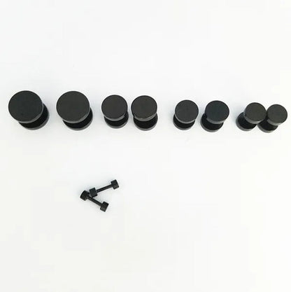Punk Style Medical Titanium Black Silver round Barbell Stud Earrings Women Men'S Gothic Jewelry Rock Piercing Earring 1 Pair