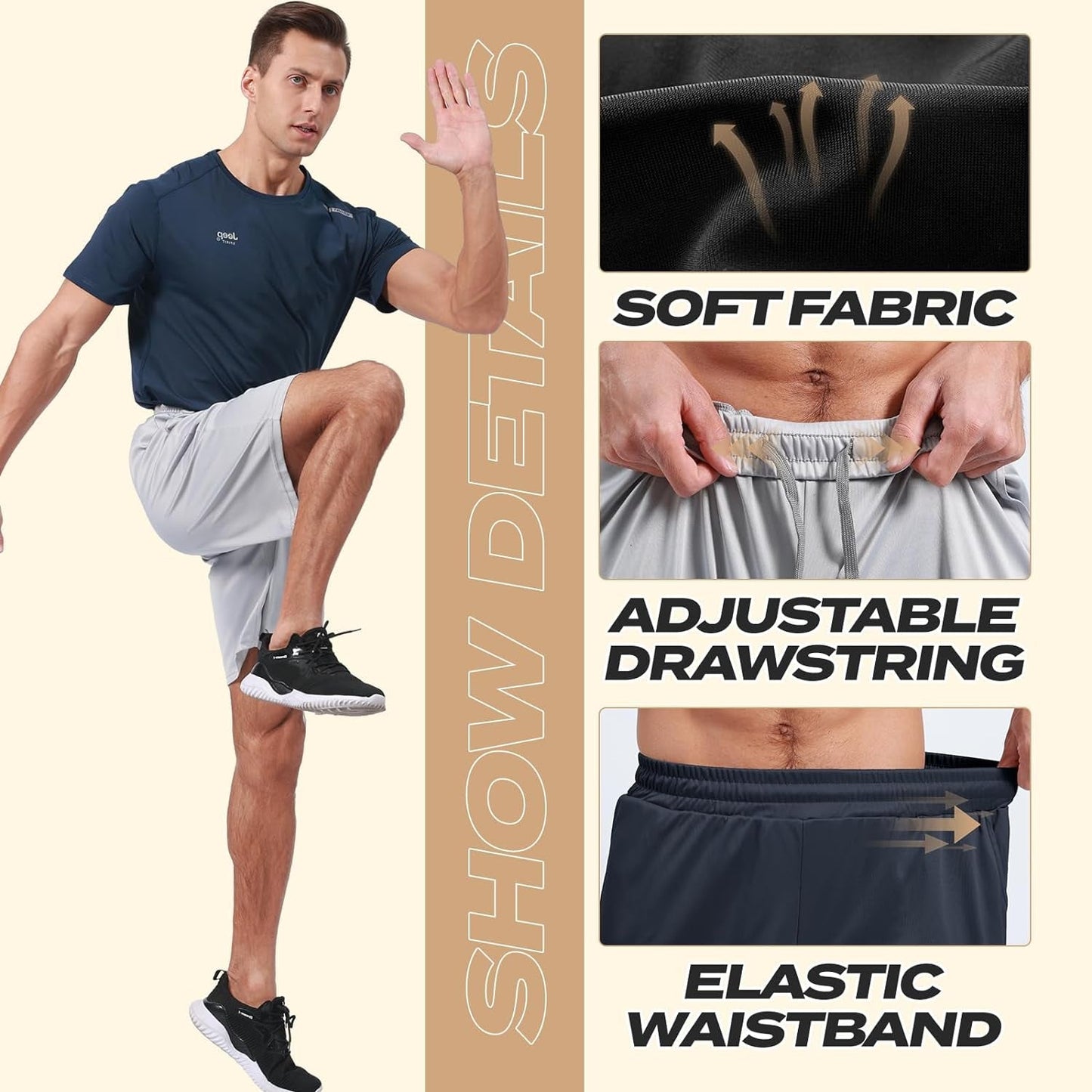5 Pack Athletic Gym Mens Shorts - Workout Black Quick Dry Basketball Shorts with Pockets for Running Casual Activewear - WORLD TIME VISITS