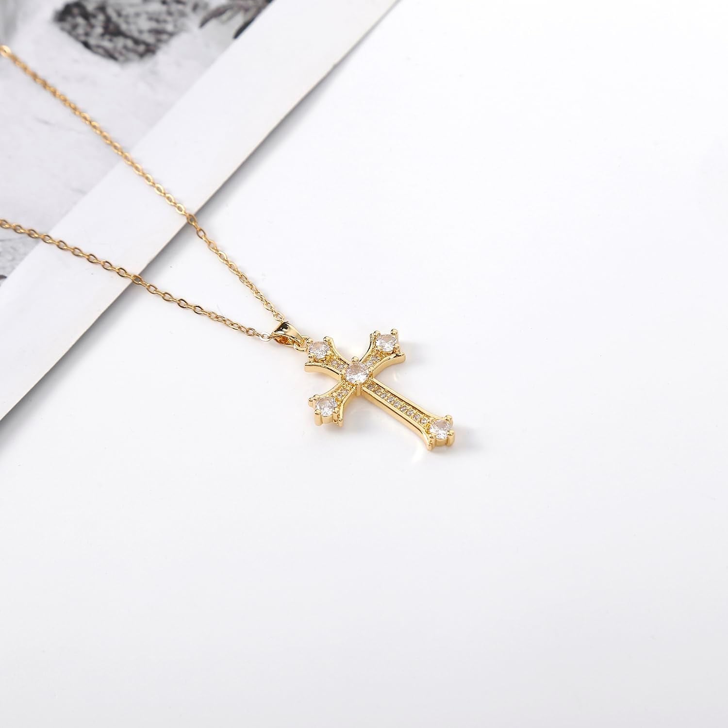 Cross Pendant Necklace for Women Jewelry Gold Cross Necklaces for Women Cross Necklace Minimalist Trendy Jewelry Valentines Day - WORLD TIME VISITS