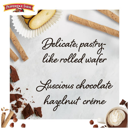 Pirouette Cookies, Chocolate Hazelnut Créme Filled Wafers, 13.5 Oz Tin - WORLD TIME VISITS