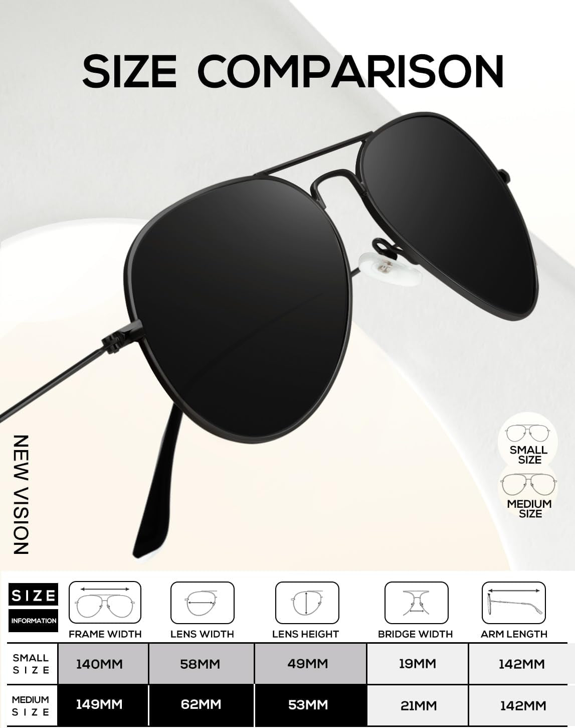 Classic Aviator Sunglasses for Men Women Driving Sun Glasses Polarized Lens UV Blocking