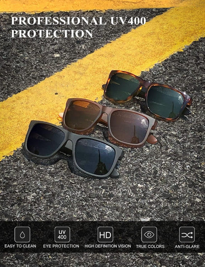 Sunglasses Men Polarized Sun Glasses for Mens Womens Classic Matte Black Frame UV Protection 3Pack