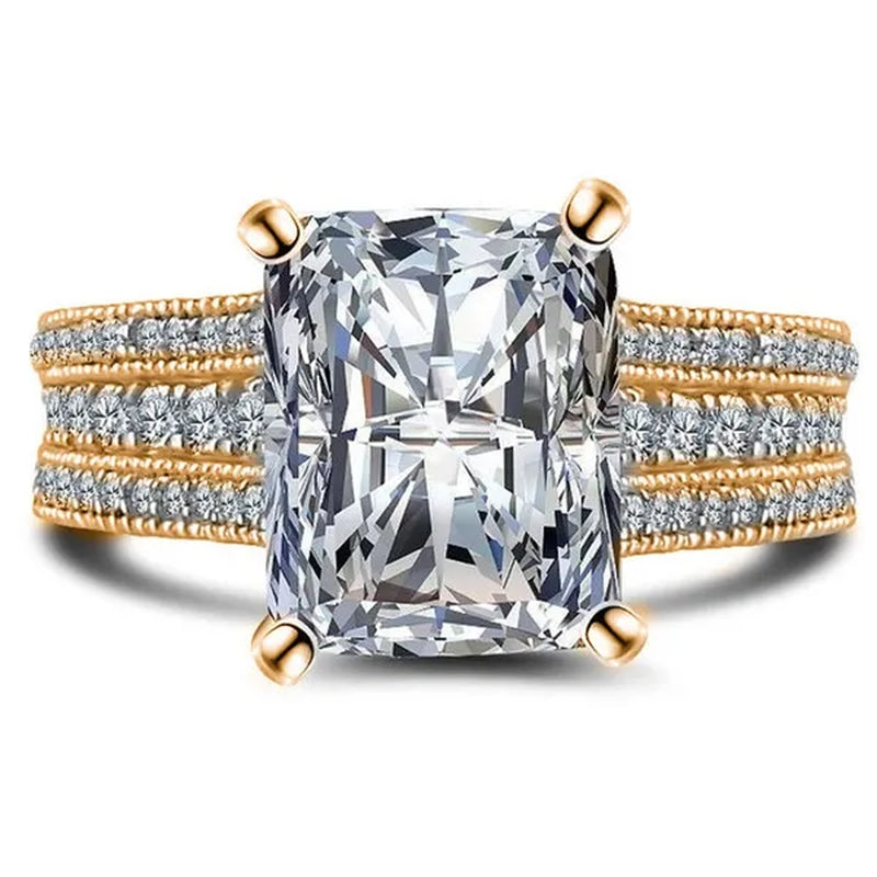 Luxury Woman Fashion Accessories Shiny Ring Beautiful Princess Birthday Party Jewelry for Women Bride Wedding Band Anniversary Gift Promise Rings Size 4-12 Bague Femme