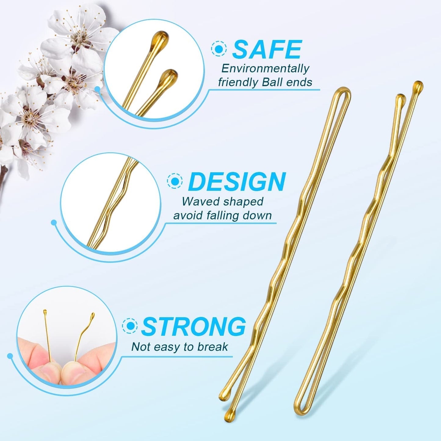 2.75"Long Bobby Pins for Thick Hair, 120PCS Large Bobby Pins Blonde for Women Girls with Box
