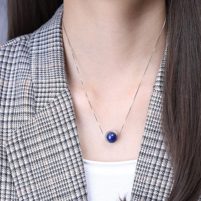 925 Sterling Silver Chain Simple Healing Crystal Necklace