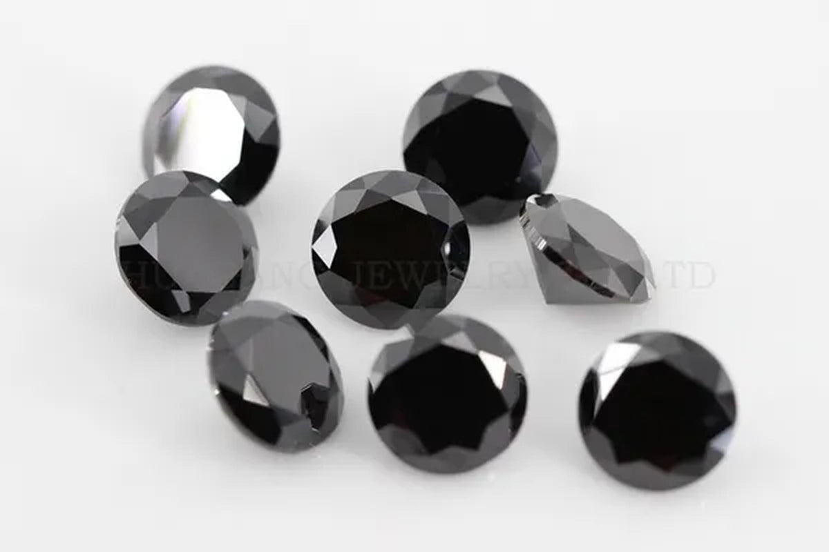 0.5ct 5mm  Round Brilliant Cut Black Moissanite Loose Stone VVS1 Excellent Cut Jewelry Making Stone
