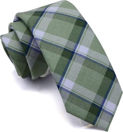 2.8"（7Cm） Plaid/Striped Necktie Tartan Woven TR Material Tie + Gift Box