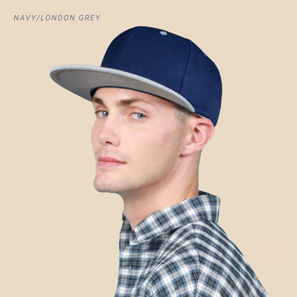 Flat Bill Visor Classic Snapback Hat Blank Adjustable Brim High Top End Trendy Color Style Plain Tone Baseball Cap