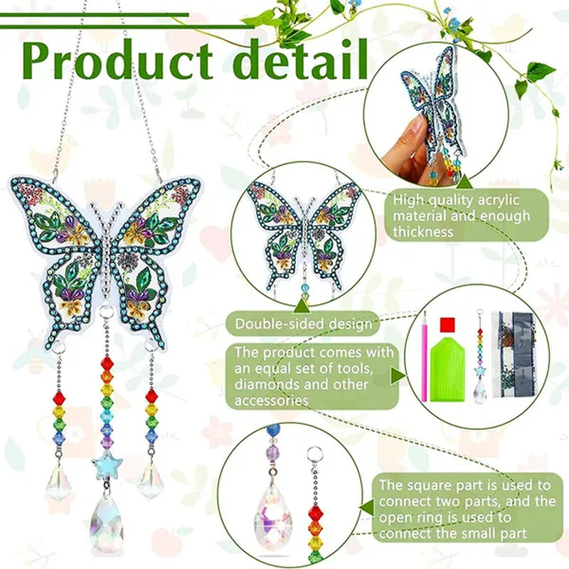 Diamond Painting Wind Chime Hanging Pendant Diamond Embroidery Kit Cross Stitch DIY Home Paint by Number Kits Art Craft