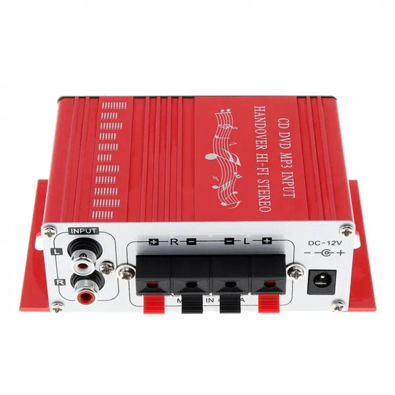 2CH Hi-Fi Car Stereo Amplifier Support CD / DVD / MP3 Input with Remote Control for Car Motorcycle Home