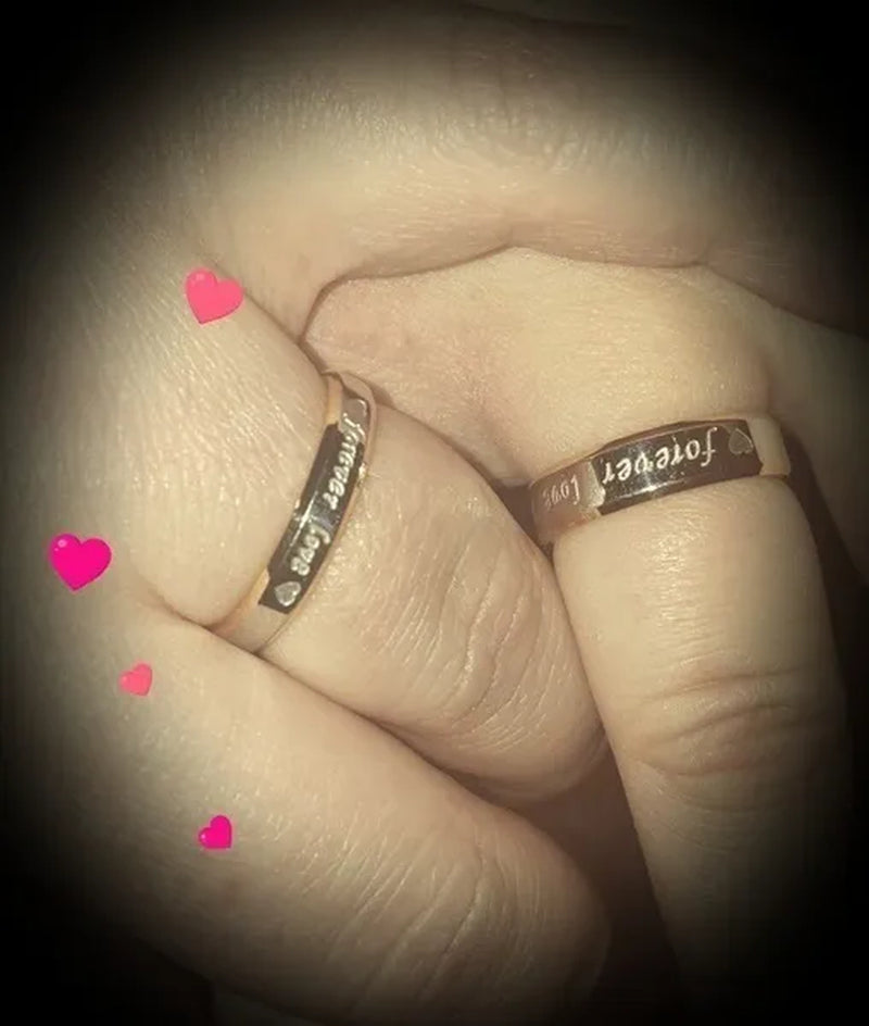New Eternal Love Gold and Silver Rings Couple Gold Ring