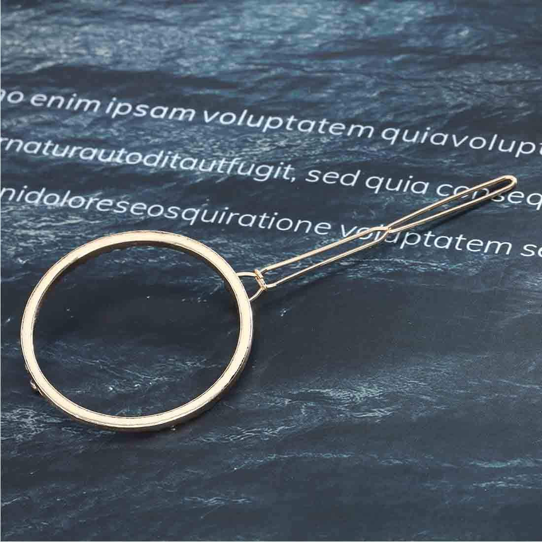 round Circle Hair Clip Gold Open Circle Hair Clip Minimal Hair Barrette Holder for Women and Girls (Gold)