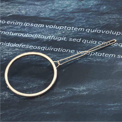 round Circle Hair Clip Gold Open Circle Hair Clip Minimal Hair Barrette Holder for Women and Girls (Gold)