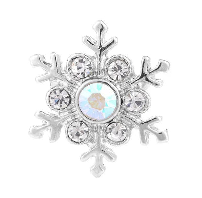 2PCS High Quality Snap Jewelry Lmitation Metal Multicolored Snowflakes Crystal Diamond 18MM 20MM Snap Buttons Fit Snap Bracelet Bangles Neckalces For Women Men