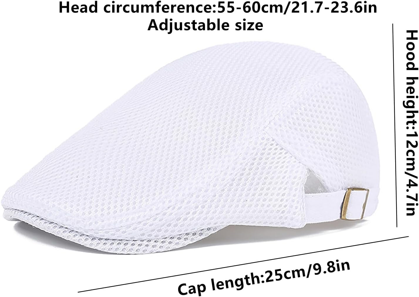 Mens Breathable Mesh Summer Hat Adjustable Newsboy Beret Ivy Cap Cabbie Flat Cap