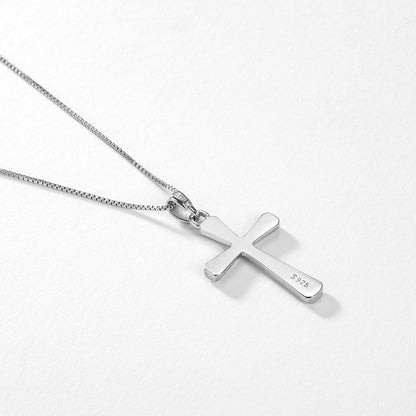 Sterling Silver Cross Necklace for Women 925 Sterling Silver Simple Classic Cross Pendant Necklace Handmade Crosses Religious Jewelry