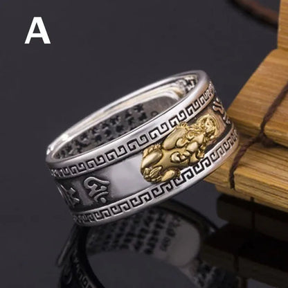 1Pc Jewelry Feng Shui Pixiu Mani Mantra Protection Wealth Ring