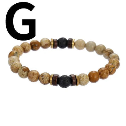 Luxury Fashion Men'S Creative Bead Bracelet Handwoven Adjustable Natural Stone Bead Bracelet Hip Hop Bracelet Men'S Jewelry Party Anniversary Gift Christmas Gift Jewelry